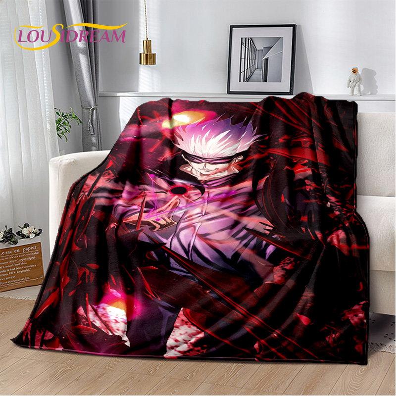 Jujutsu Kaisen Anime Cartoon Soft Plush Blanket,Flannel Blanket Throw Blanket for Living Room Bedroom Bed Sofa Picnic Cover Kids
