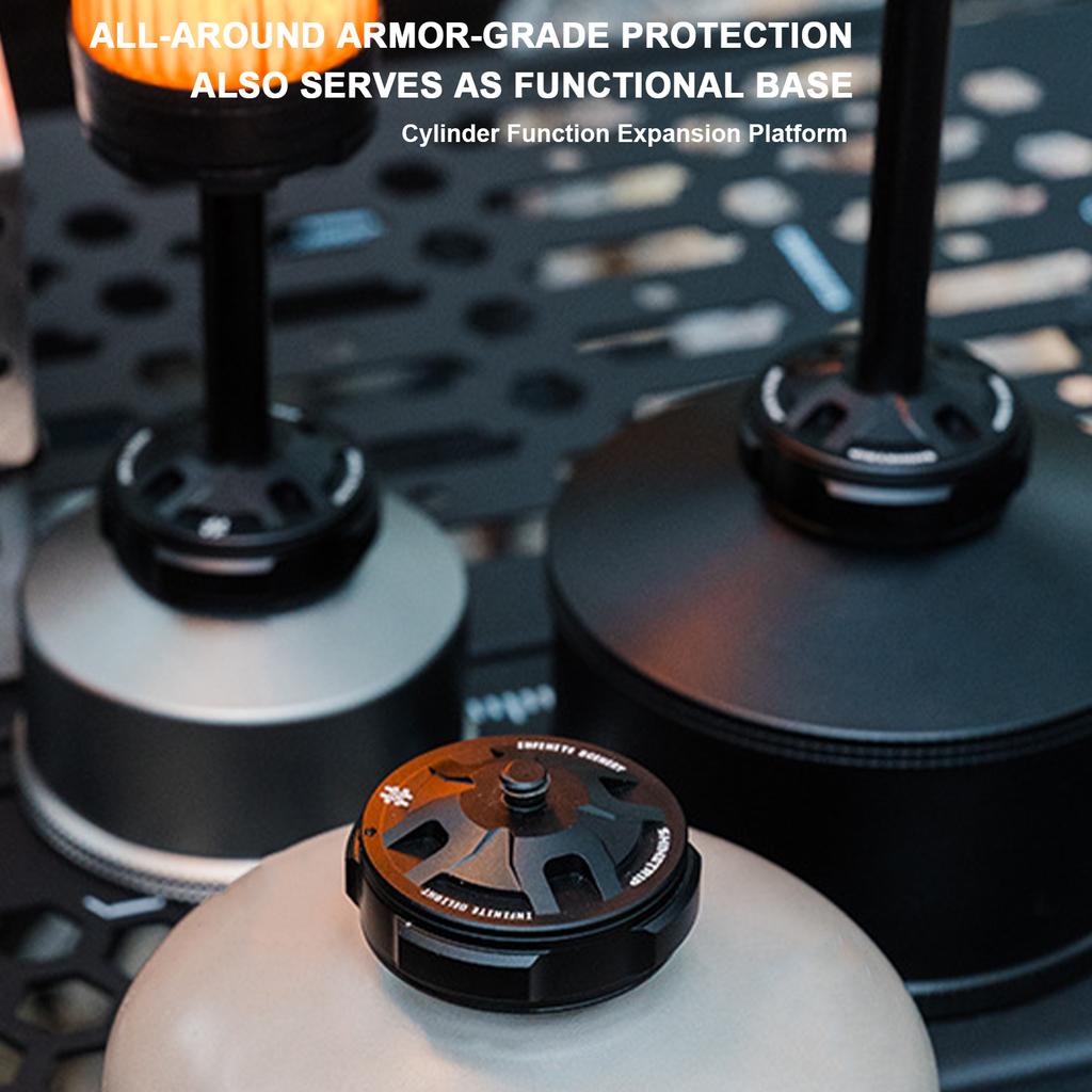 Gas Cylinder Dustproof Cover Cap Aluminum Alloy Lightweight Flat Gas Canister Cover for Fishing Picnic Hiking Garden