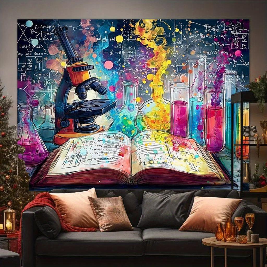 2D Flat 1 2D Flat Science Lab Chemistry Theme Oversized Backdrop Banner Party Banner Backdrop Photo Wall Decor For Photo Booth Birthday