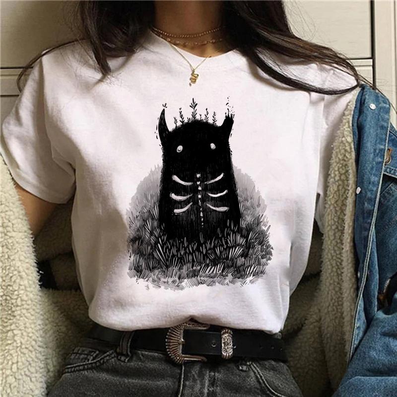 Retro Harajuku 2023 Damkläder Dam T-shirt Mönster T-shirt Damtopp Tecknad Rolig T-shirt Kortärmad Tecknad Prin