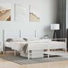VidaXL Metal Bed Frame with Headboard-Footboard White 120x190cm 352383