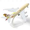 123QIYUMOKE A380 1/300 Scale Diecast Metal Airplane Model - A380 Sky Jumbo Etihad 380 Model Airplane with Stand (7.5" Long), Aviation Enthusiast Gift