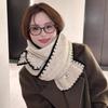 Korean Contrast Knitted Scarf Winter Keeping Warm Fashion Retro Versatile Scarf