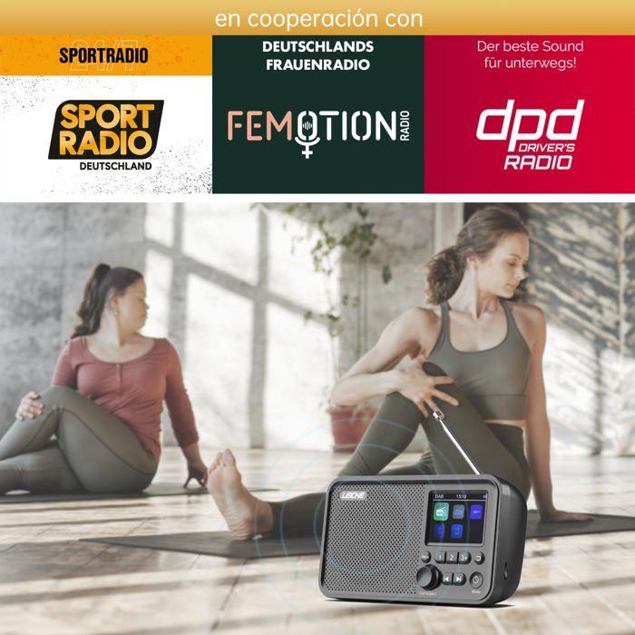 Radio numérique dab+ - leicke - ep18227 - bluetooth - minuterie de sommeil - portable