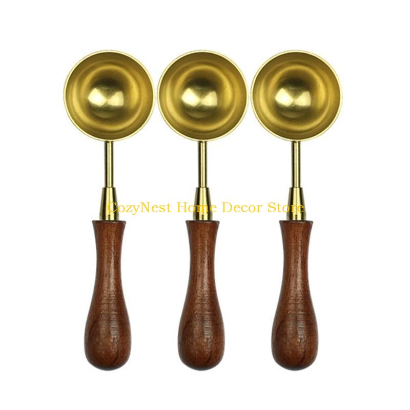 92MF 3 Pcs/Set Wax Sealing Melting Spoon Wax Seal Spoon Sealing Stamp Melting Spoon for Wax Seal Stamp Envelope