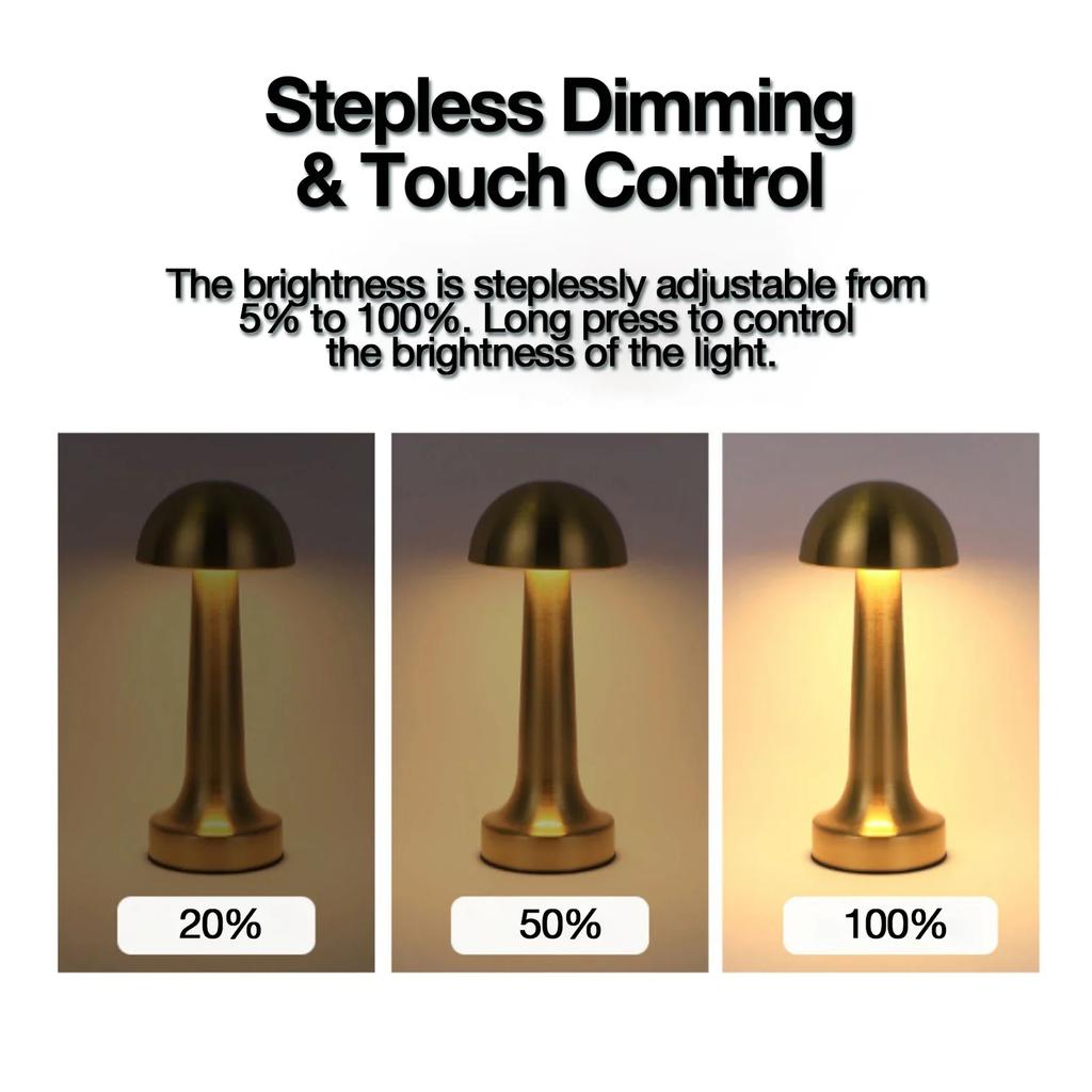 1200mAh 3 Colors LED Table Lamp Modernist Art Deco Lamp Touch Control Cordless Chargeable LED Desk Lamp Suitable for Home Decor