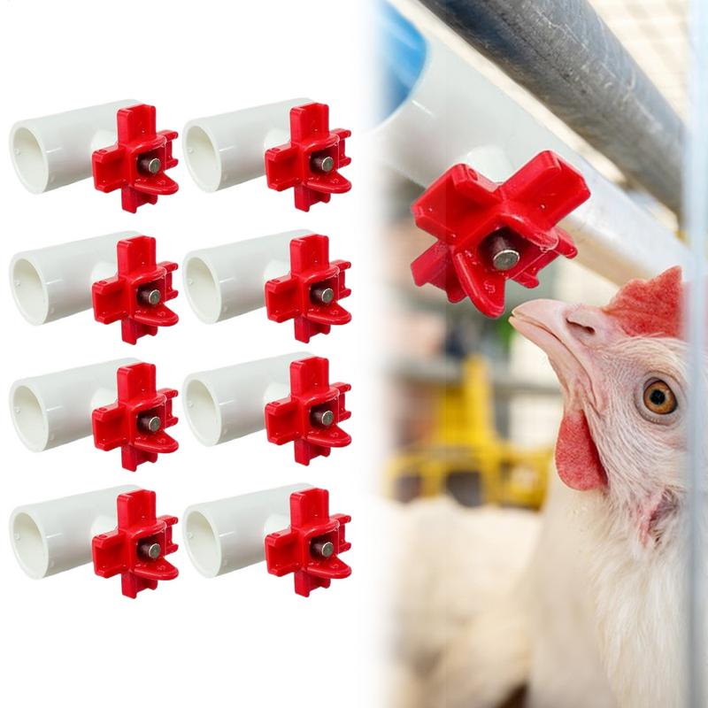 Chicken Water Cups For Poultry Automatic Poultry Water Feeding Cups Good Sealing Tee Fittings Poultry Waterer For Chickens Ducks