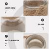1Pcs Glass Flower Vase Country Style Hydroponic Decorative Rope Woven Vase Home Office Restaurant Decor Accent