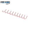 FISHKING Red Tube Ise-ni Fish Hooks with Barbs, 10pcs High Carbon Steel for Sea Fishing