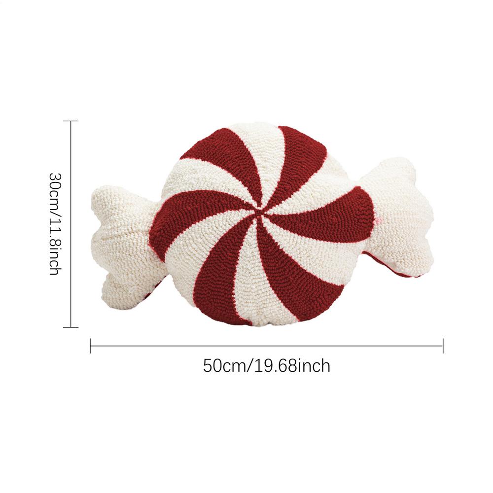 Christmas Candy Cane Throw Pillow Soft Sofa Cushion Festival Heteromorphic Decorative Pillow Doll For Christmas Decoration