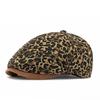 Retro Leopardendruck Progressivkappe Damen Britische Retro Maler Beret
