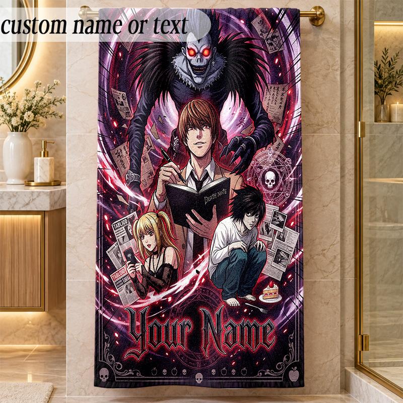 Beach TowelDeath Note Custom Name Text Personalized Soft Towel for Beach Pool Indoor Home Decor Gift