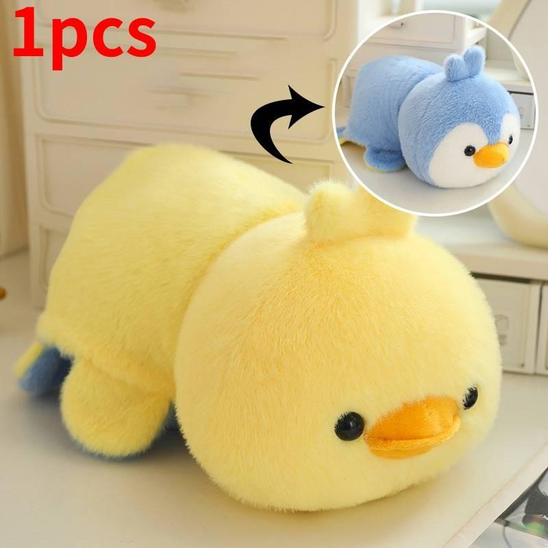 Rabbit Dog Flip Plush Toy Cartoon Duck Panda Husky Stuffed Doll Decoration 32cm