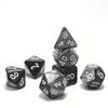 Deck of Playing Cards and 7 Dice Set  Plastic Waterproof and Wear-resistant Playing Cards  Silver and Black Two-color Multi-Sided Numerical Dice