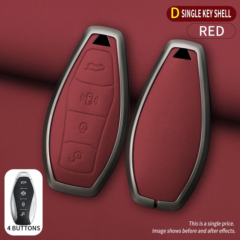 

For Hongqi H5 Hs5 H6 H9 Hq9 Hs3 Metal Leather Full Package Keycase Personalized Keychain Protective Case