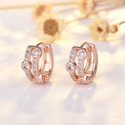 Micro-set Zirconia Round Earrings Gifts for Girlfriends Fashion Tide People Earrings Earrings Jewelry Female Hypoallergenic Hoops