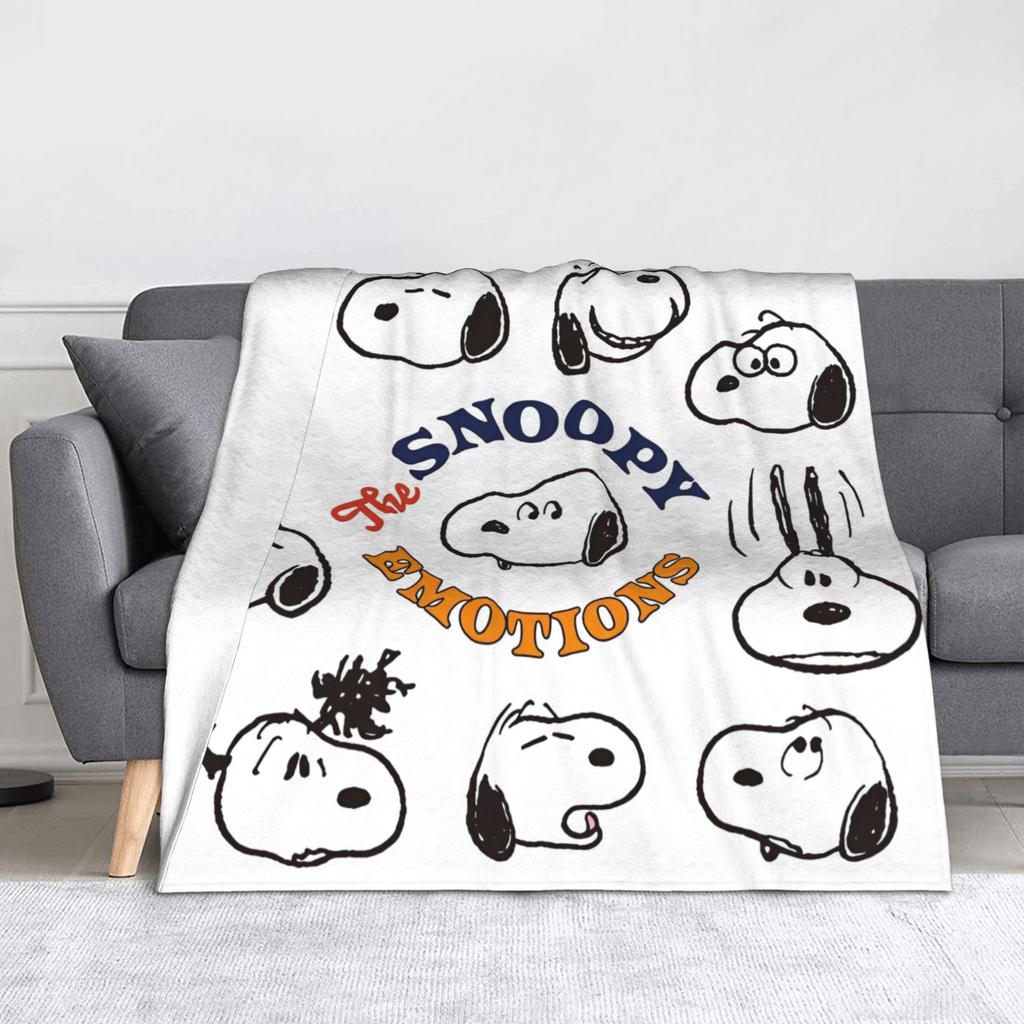 snoopys Throw Blanket for Couch cartoon dog Soft Fuzzy Plush Blanket 50x60 Inches Multiple Sizes Bedspreads for All Seasons