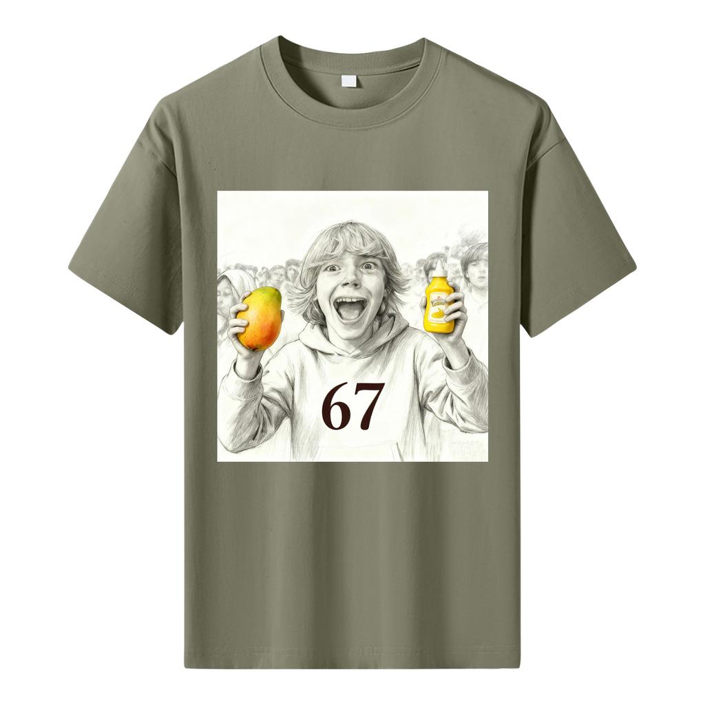 Men's Printed Short Sleeve T-Shirt Men's Loose Casual Short Sleeve Top