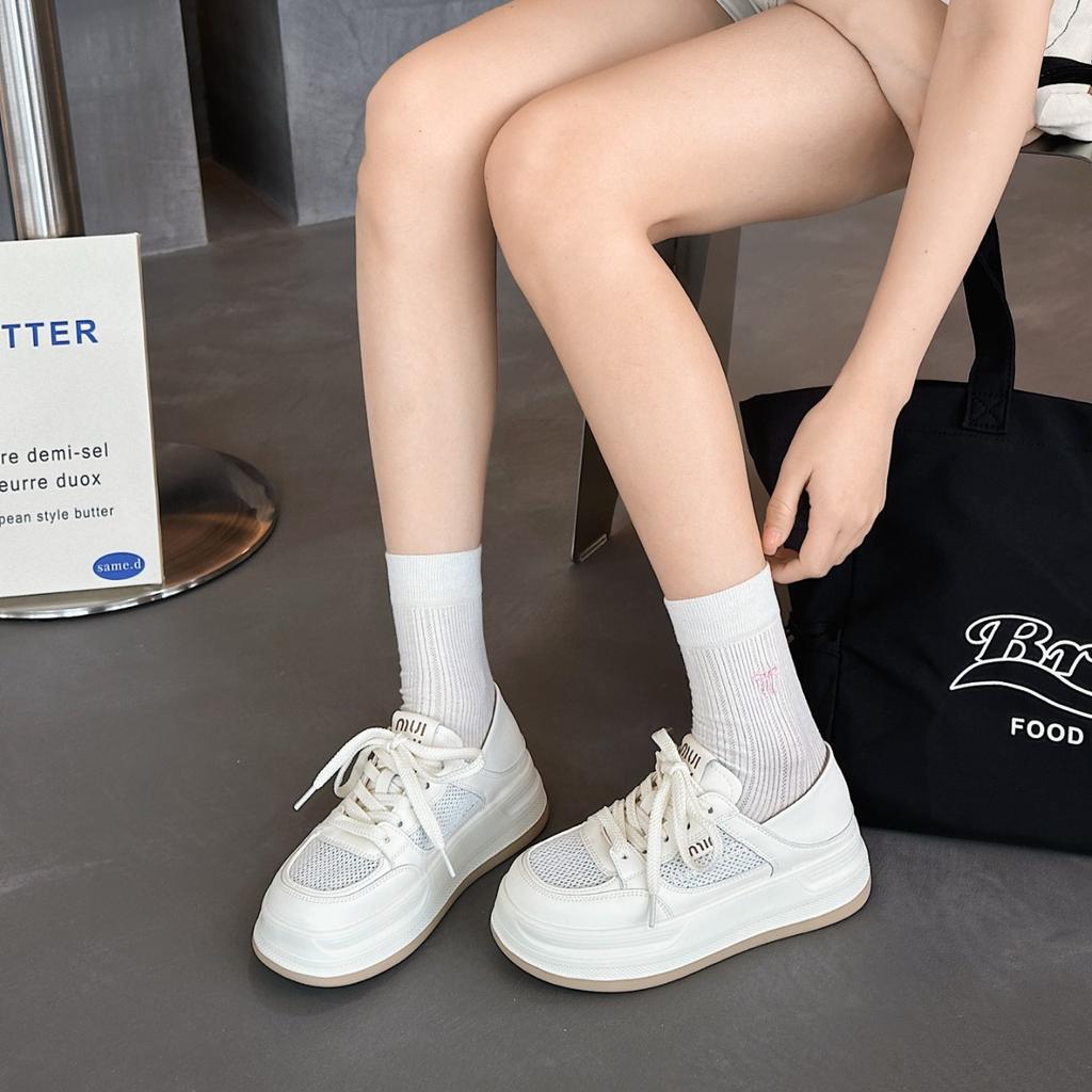Korean Version Two-wear Shoes Versatile Mesh Little White Shoes Women's Shoes 2025 New Summer Board Shoes Breathable Casual Shoes