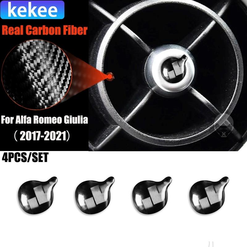 Carbon Fiber Car Accessories Center Console Air Vent Modified Interior Trim Cover Soft Sticker For Alfa Romeo Giulia 2017-