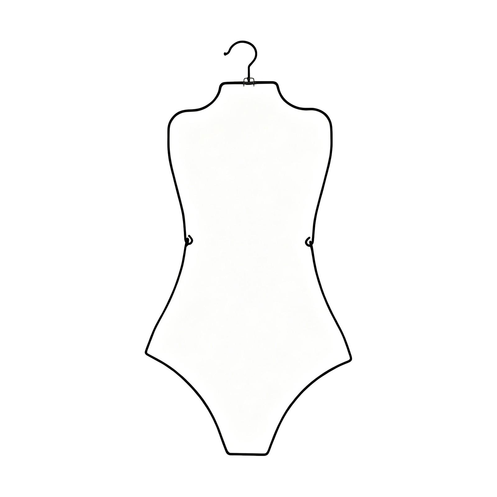 

Swimwear Hanger Hourglass Shape Iron Clothes Display Rack for Boutique Store Towel Hanger Clips чорний