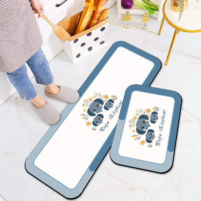 Kitchen Absorbent Non-slip Mat Anti-accelerator Floor Quick-drying Bathroom Mat Entry Bathroom Mat