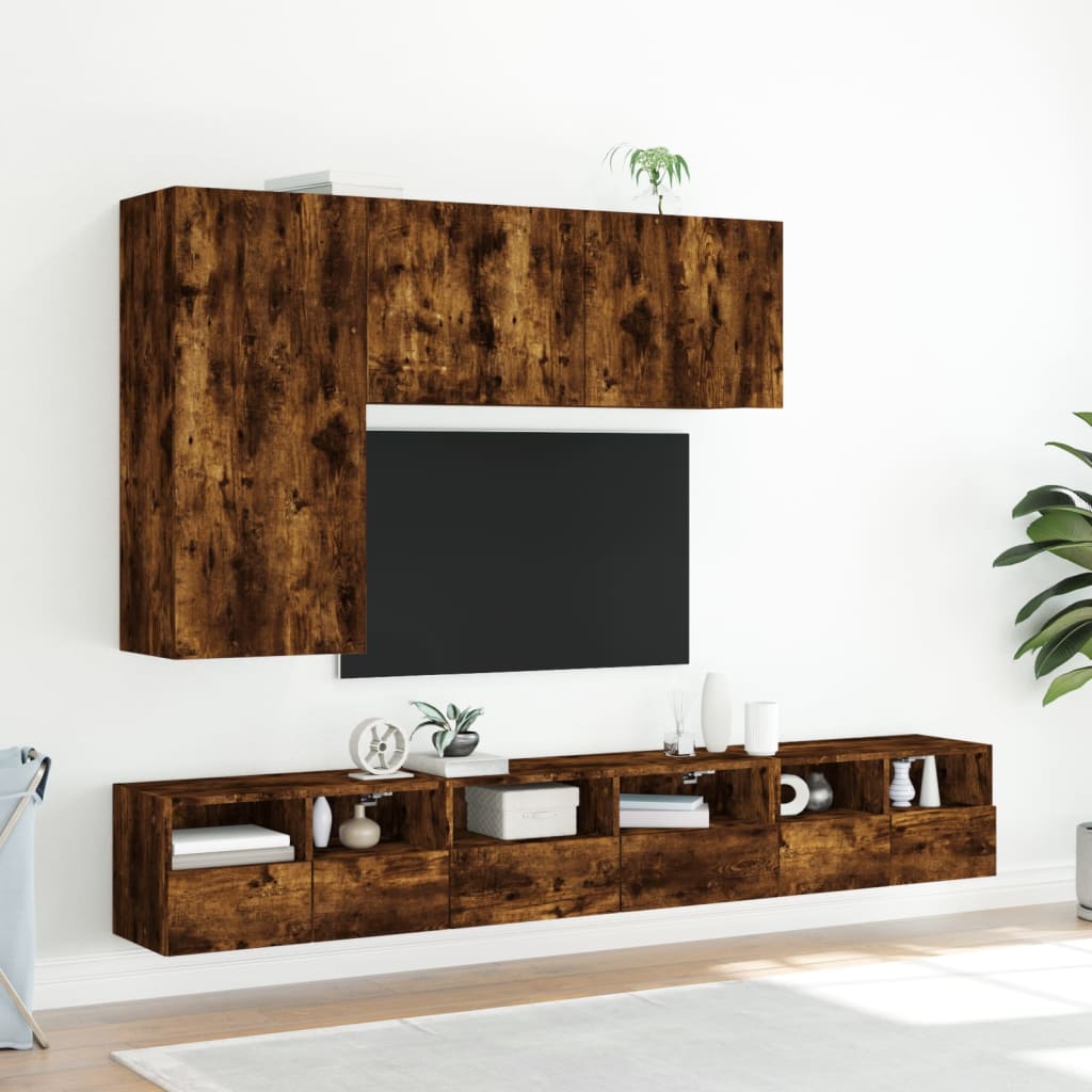 Vidaxl Ścienna Szafka Tv, Przydymiony Dąb, 60X30X30 Cm