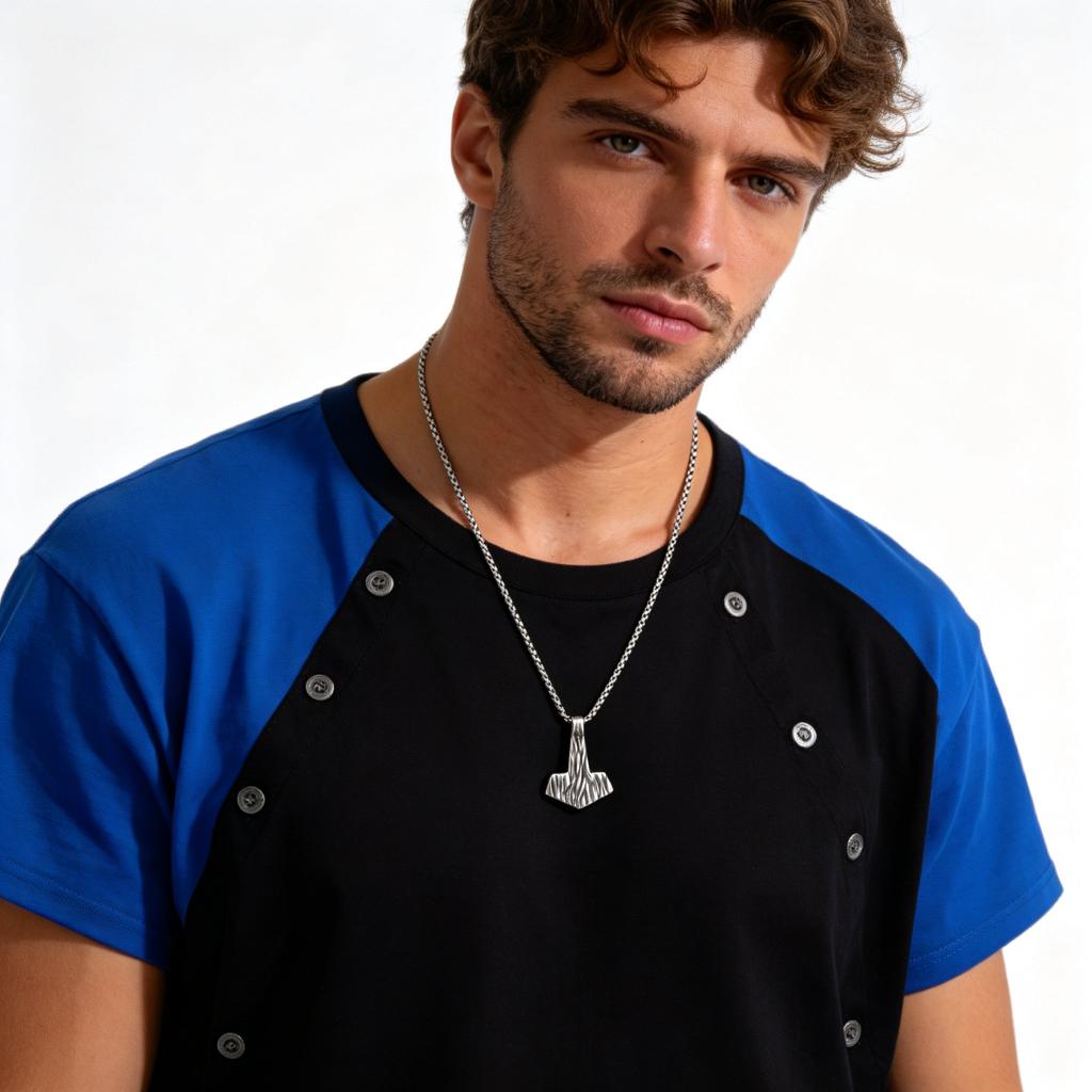 Retro Unique Hammer Necklace for Men,Stainless Steel Punk Pendant Necklace,Birthday Father's Day Gift for Him