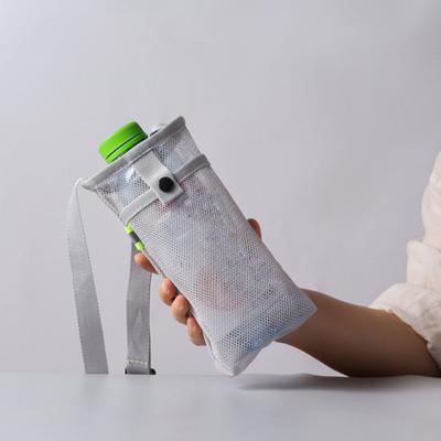 Water Bottle Holder with Adjustable Shoulder Strap Portable Water Bottle Carrier Mesh Bag Outdoor Camping Cycling Crossbody Water Bottle Pouch