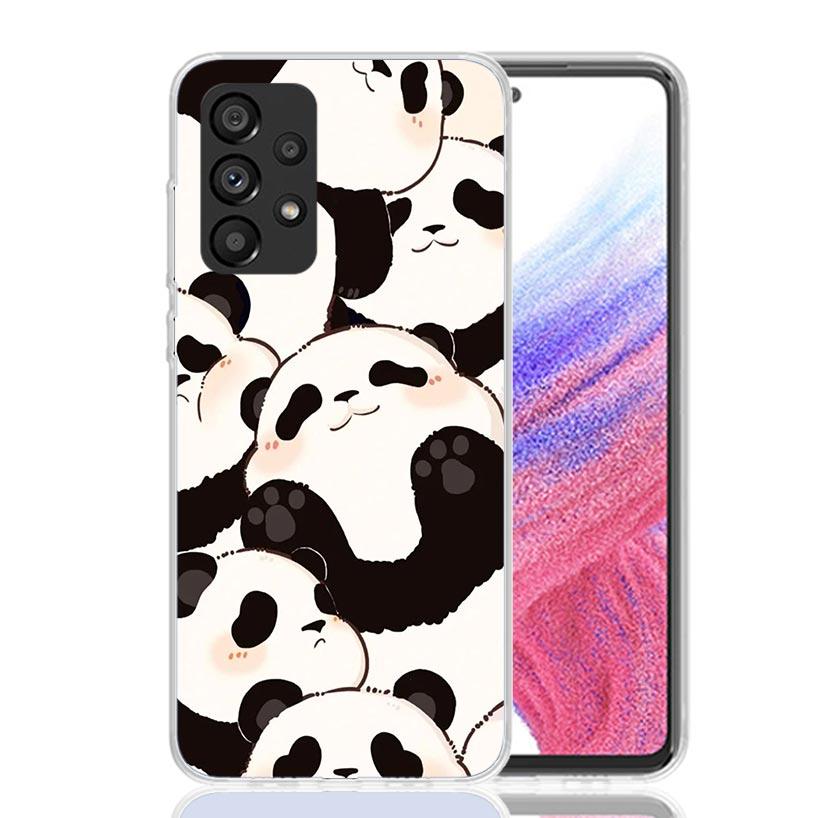 Cartoon Cute Panda Bear Phone Case For Samsung Galaxy A13 A14 A15 A16 A53 A54 A55 A56 A33 A34 A35 A36 A23 A24 A25 A26 A05S A04S