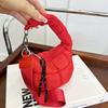 Solid Color Cloud Pleated Coin Purse Quilted Bag Pendant Cute Small Wallet  Key Bag