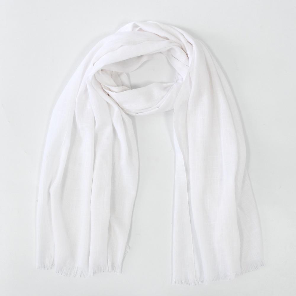 

Новый однотонный хлопковый короткий шарф для бороды Mary, модная универсальная мягкая и тонкая шаль из хлопка и льна