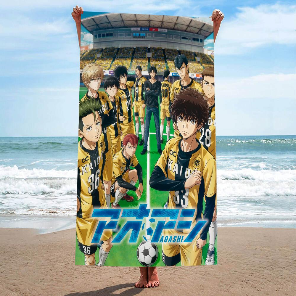 Ao Ashi Anime Bath Towel Microfiber Soft Water Absorbing Breathable For Girl Kids Decorative Cartoon Beach Towel