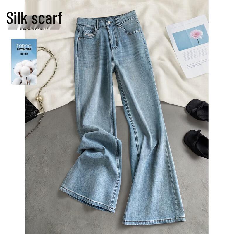 Sibaishe Women s Washed Slim Fit Flared Jeans M