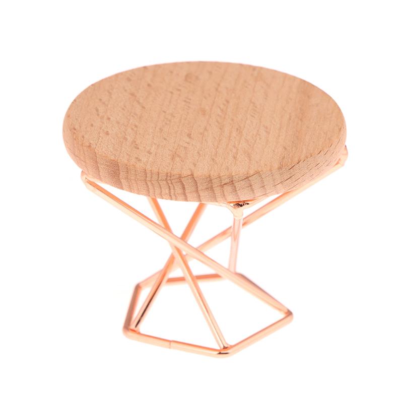 1/12 Dollhouse Simulation Coffee Table Round Tea Table Model Doll Home Miniature Furniture Decor Micro Scene Construction Props