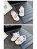 2025 Autumn Girls' Skate Shoes: Soft Sole, Non-Slip, Cartoon Design, Casual White.