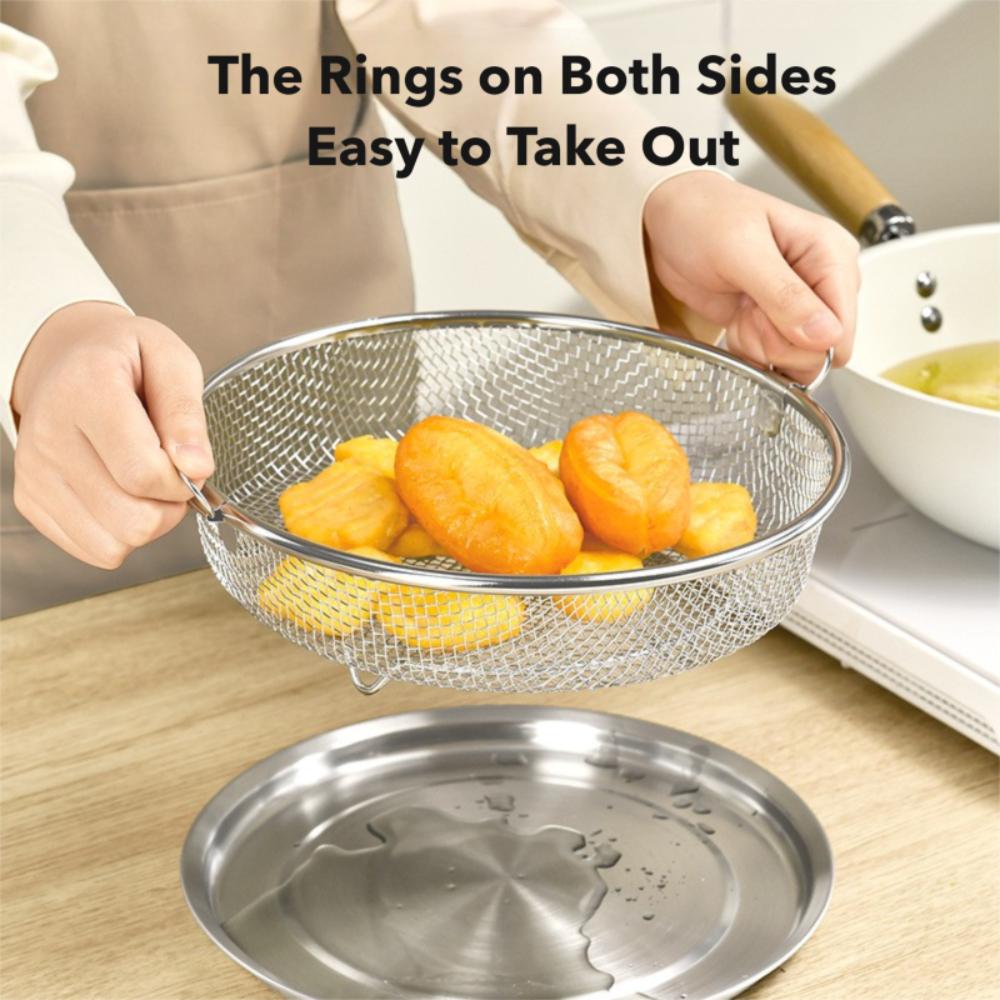 Reusable Chef Frying Strainer Double-ear Strainer Basket  Kitchen Cooking Utensils