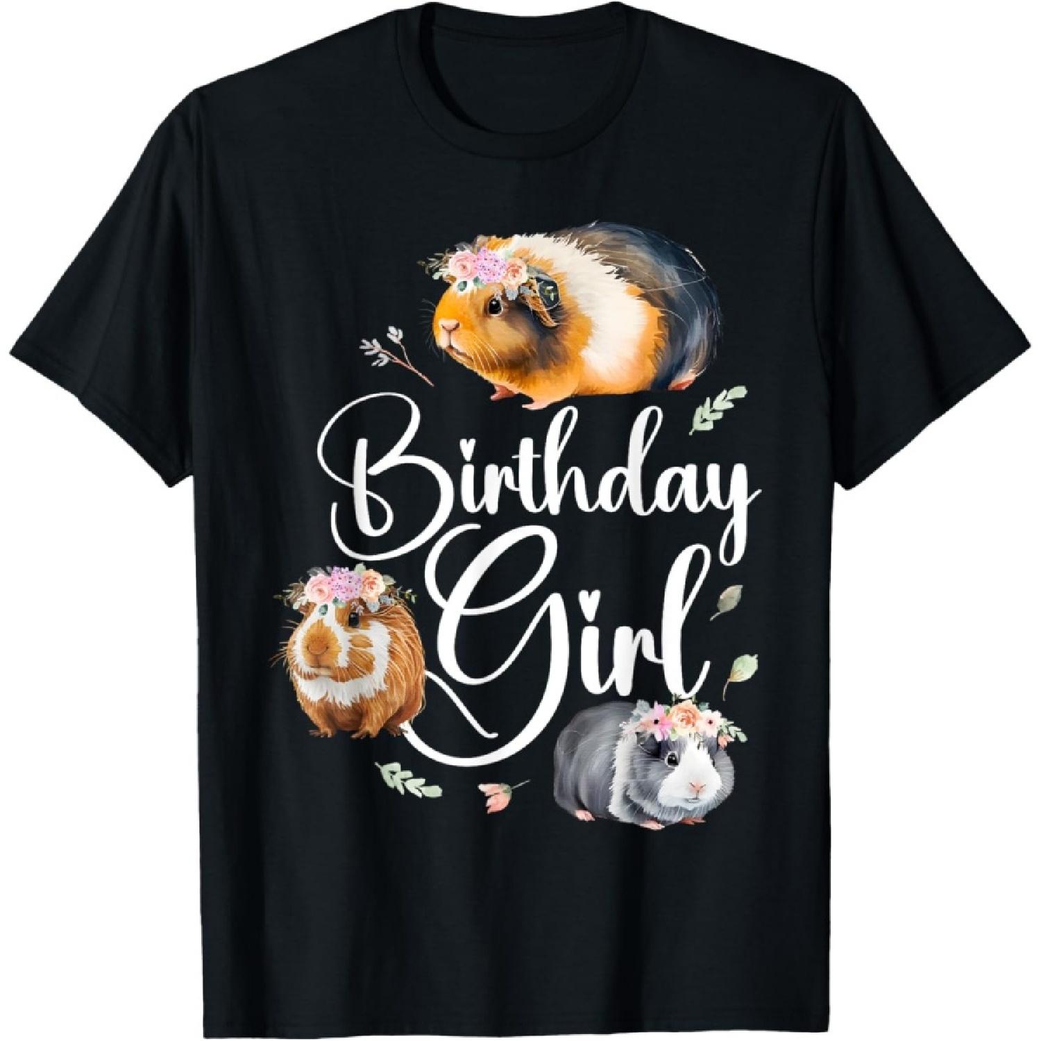 Guinea Pig Birthday Girl T-Shirt S