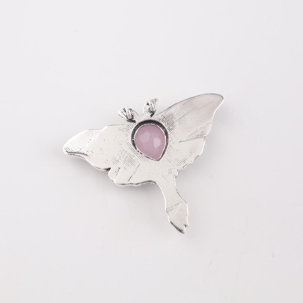 Rose Chalcedony  Gemstone 925 Sterling Silver Jewelry Partywear Pendant 1.2" CP-31-19