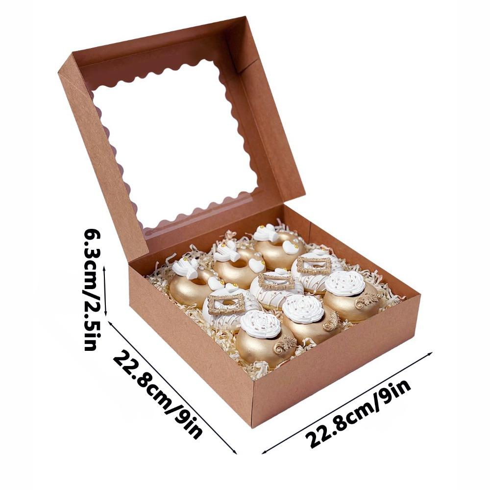 6pcs Treat Boxes with Window Paper Gift Box Treat Boxes Square Gift Packing Box for Gift Giving Party Wedding Anniversary Multipurpose Flip Top