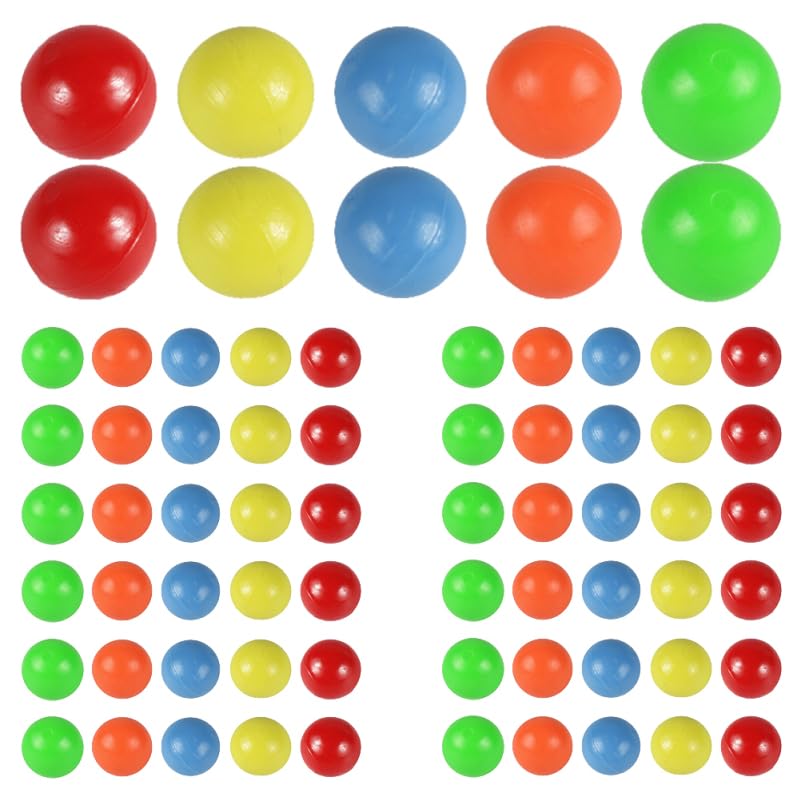Vaguelly Probability Learning Plastic Balls, 100-Pack, 0.59-inch Diameter, 5 Colorful Balls, Visual Development Promotion, Number Play, Educational