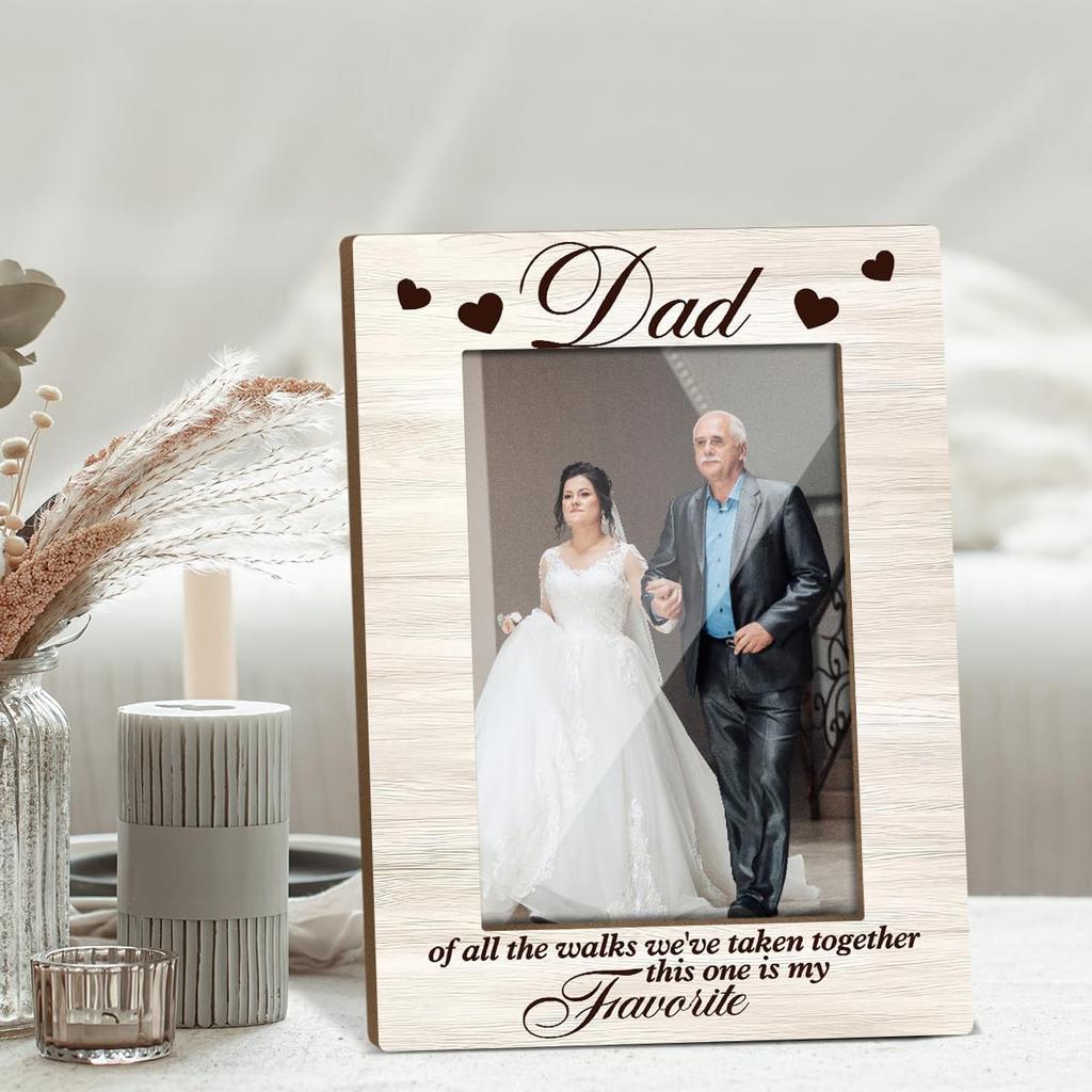 Dad of All The Walks We've Taken Together This One Is My Favorite Wedding frames Wedding photo frames for Father of Bride Gifts Wooden Picture Frames