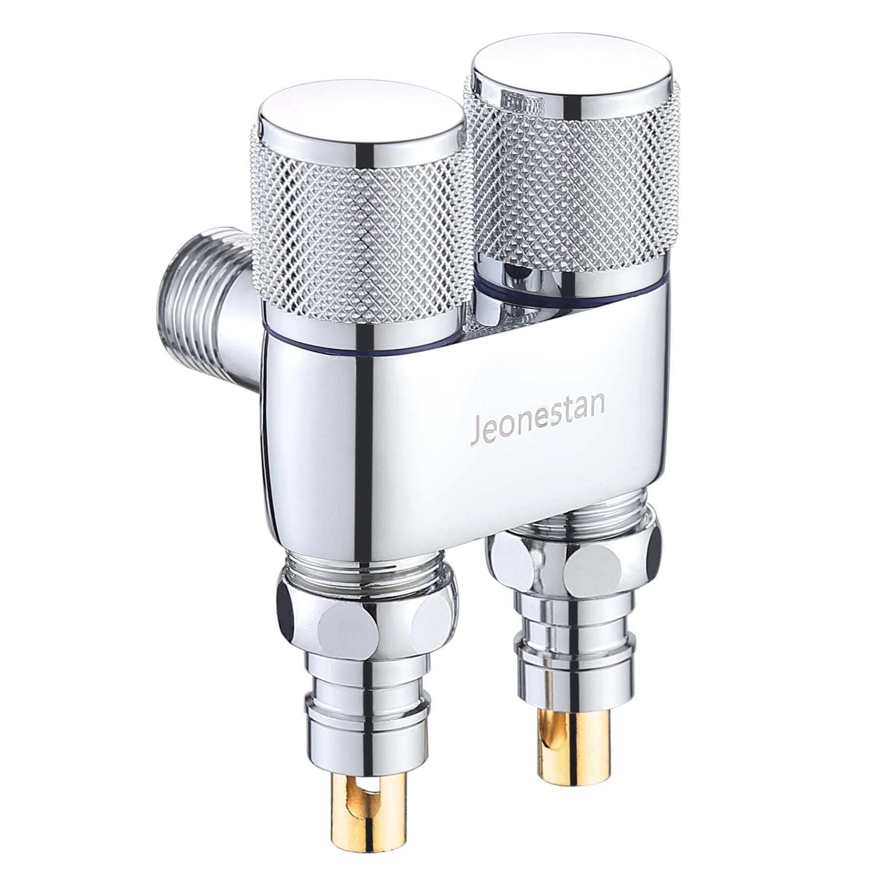 Jeonestan Washing Machine Faucet with Emergency Shut-off Valve, Mini Washing Machine Tap, Two-Way Splitter, Automatic Shut-off Valve, Brass, Plated Si