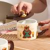 Fufu Cartoon Mug Cute Bear with Cover Couple Home Water Cup Ceramic Office Gift Box