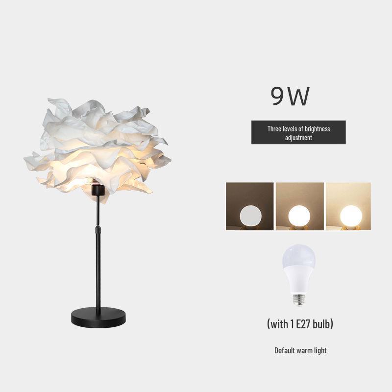 Cloud Straight Tube Floor Lamp with Paper Lampshade for Living Room, Bedroom, and Restaurant Decor.