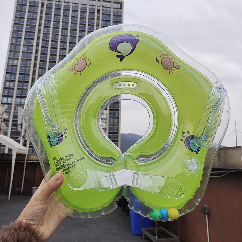 Adjustable Inflatable Baby Neck Swim Ring for Newborns with Double Airbag