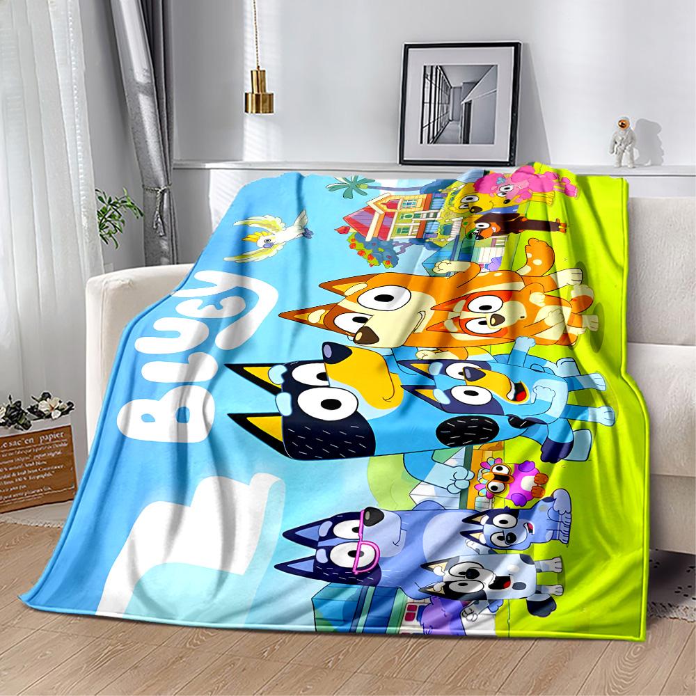 Bluey's Colorful Friends Blanket Warmthful Decor Great for Couch Livingroom Seaside for All Occasions Digital Print Gifts For Family Or Friends