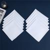 6Pcs 40x40/43x43cm White Color 100% Cotton Handkerchiefs Classic Hankies Jacquard Striped Pocket Square Towel DIY Painting