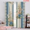 2pcs,2D Plane Printing Curtain Popular Floral Drapery(1) Versatile 100% Polyester (without Rod) Decorations Inside Perfect for