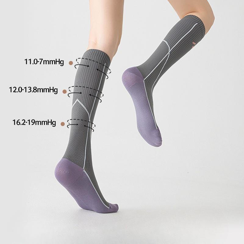 Sports Pressure Socks, Women's Long Socks, Fitness Professional Running and Skipping Rope Compression Mid-calf Socks, Yoga Slimming Leg Calf Socks